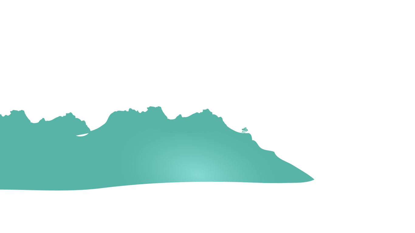 Mid-distance rocky hillside silhouette