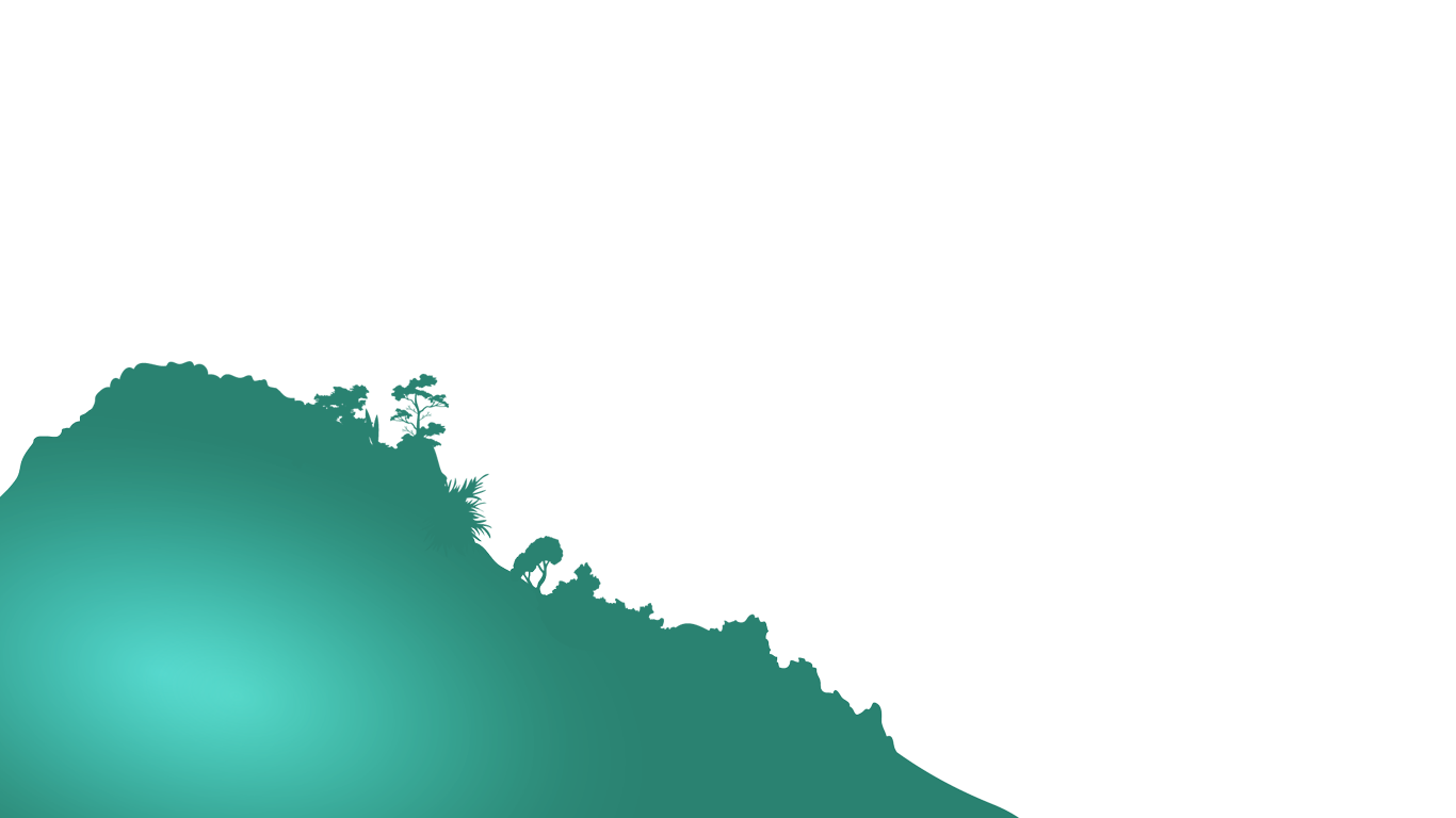 Left-side forested hill silhouette